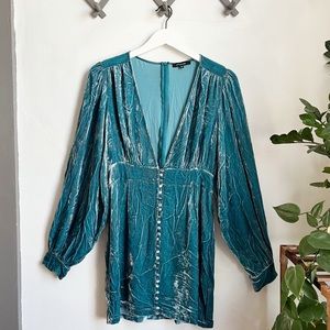 NEON BLONDE Teal Mini Dress